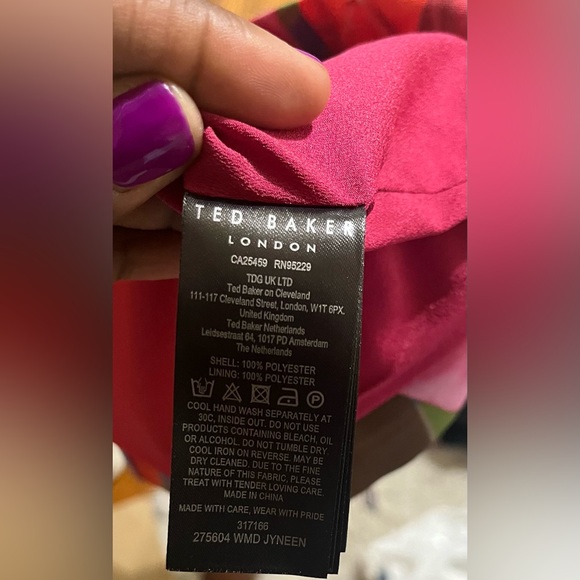 Printed fitted bodice mini Ted Baker dress. TB size 2(US6) - Picture 4 of 7